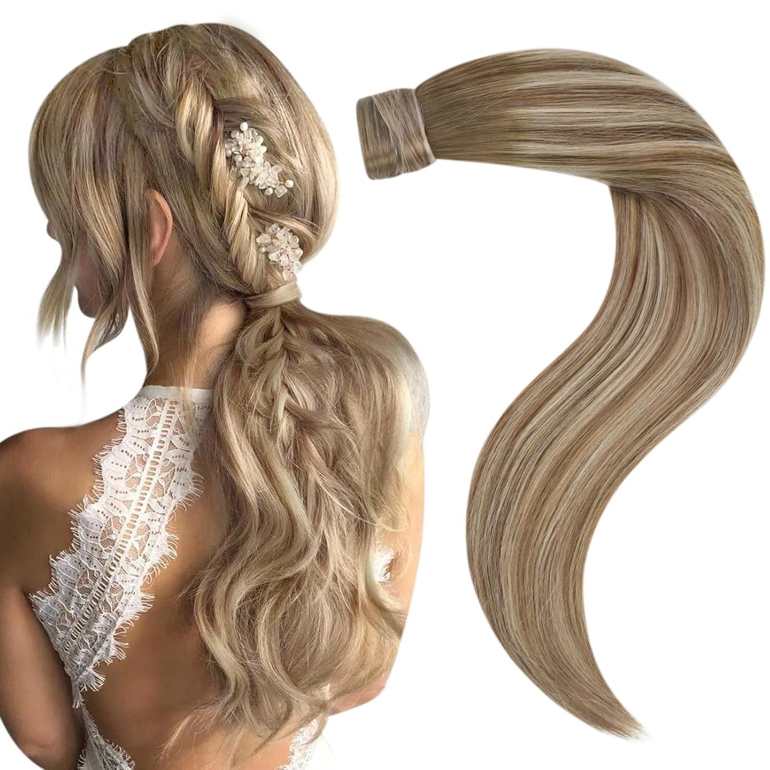 Detalle de Easyouth Echthaar Zopf Extensions 50 cm 💇♀
