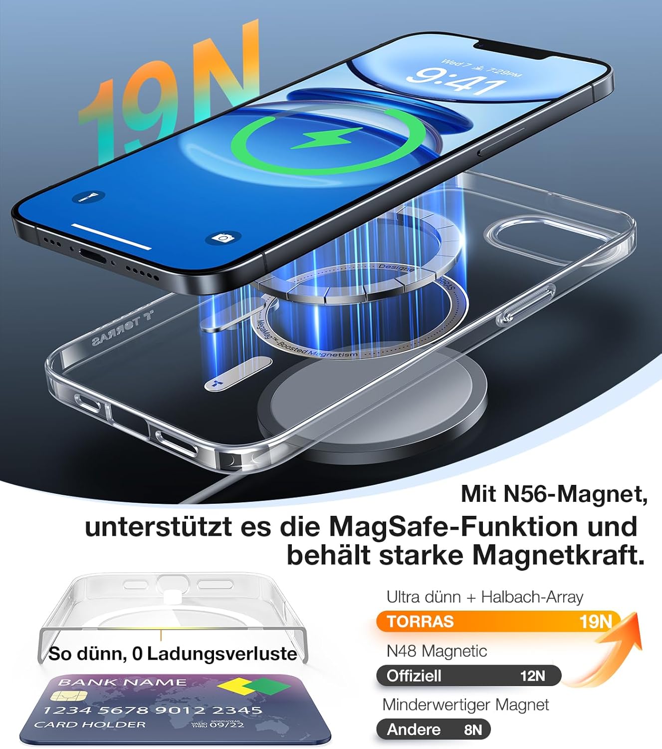 Thumbnail 4 de TORRAS Ultra Dünn Case für iPhone 17e / iPhone 16e mit MagSafe, transparent – kratzfest & Soft-Touch-Griff