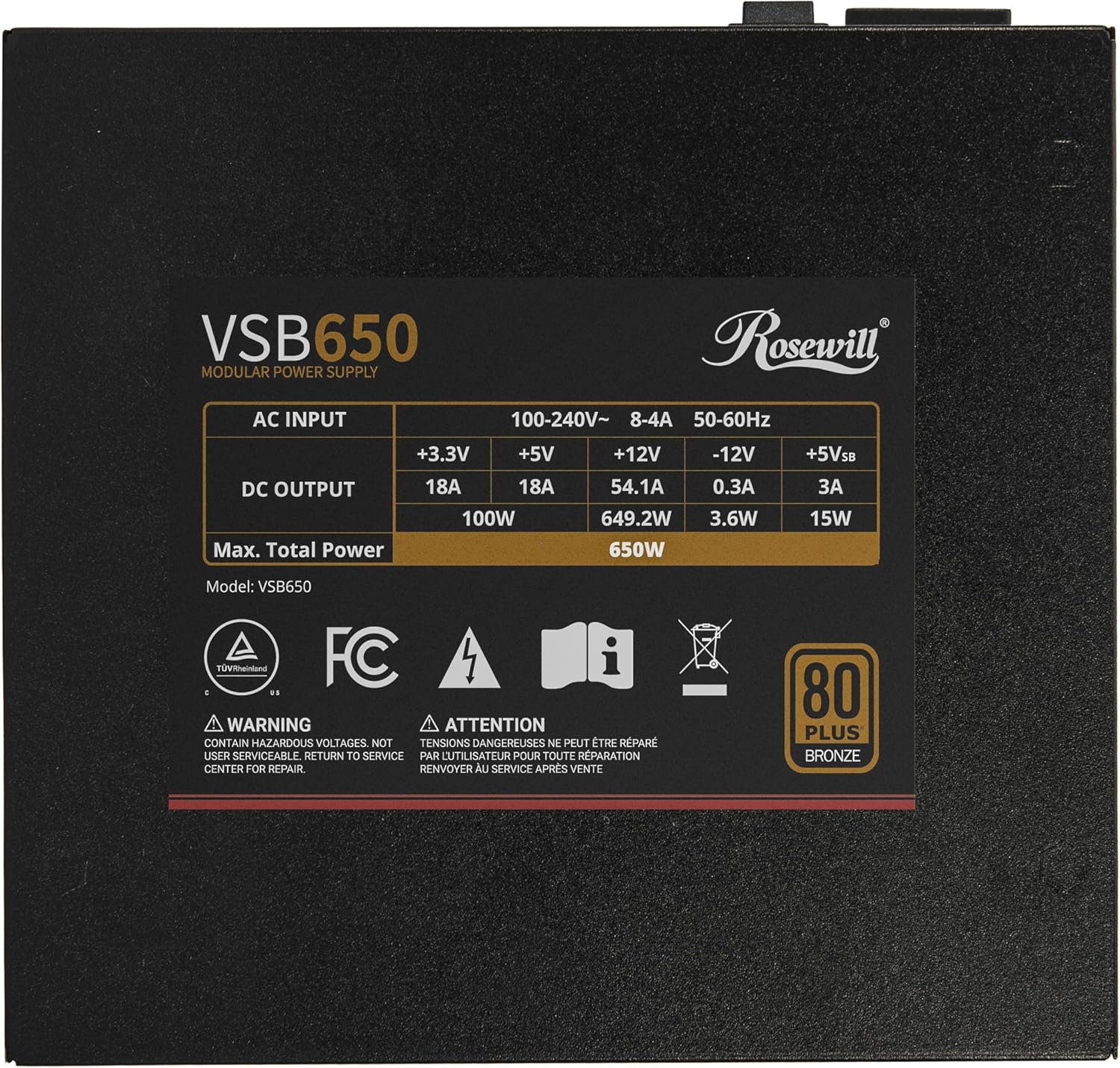 Thumbnail 6 de Rosewill VSB 650W power supply 🖥