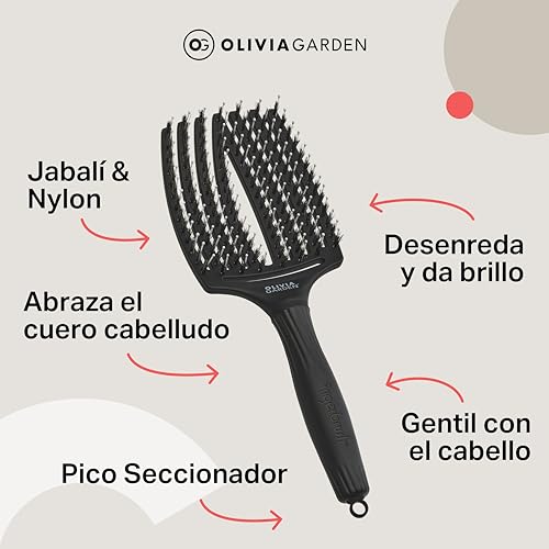 Thumbnail 8 de Olivia Garden Fingerbrush Combo Large – Cepillo para cabello largo con cerdas de jabalí y nylon