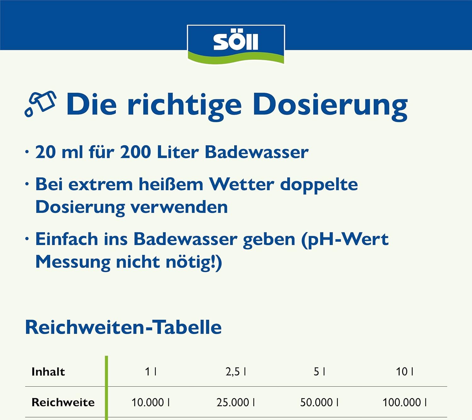 Detalle de Söll AquaDes 2,5 l – Pool-Desinfektion und Wasserpflege für hygienisches Wasser