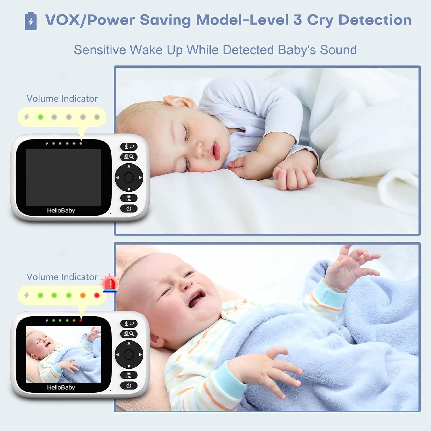 Thumbnail 4 de HelloBaby HB6339-2 3.2" video baby monitor