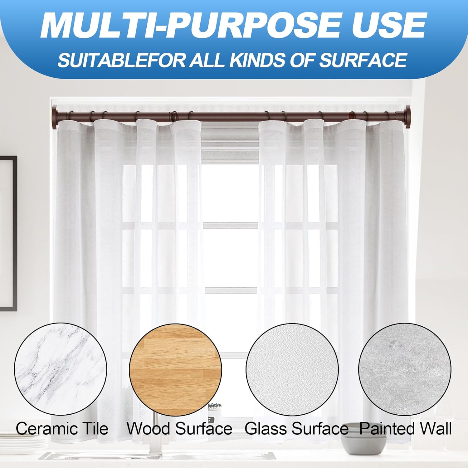 Thumbnail 4 de CorkLatta Bronze Shower Curtain Rod 31-80 Inch