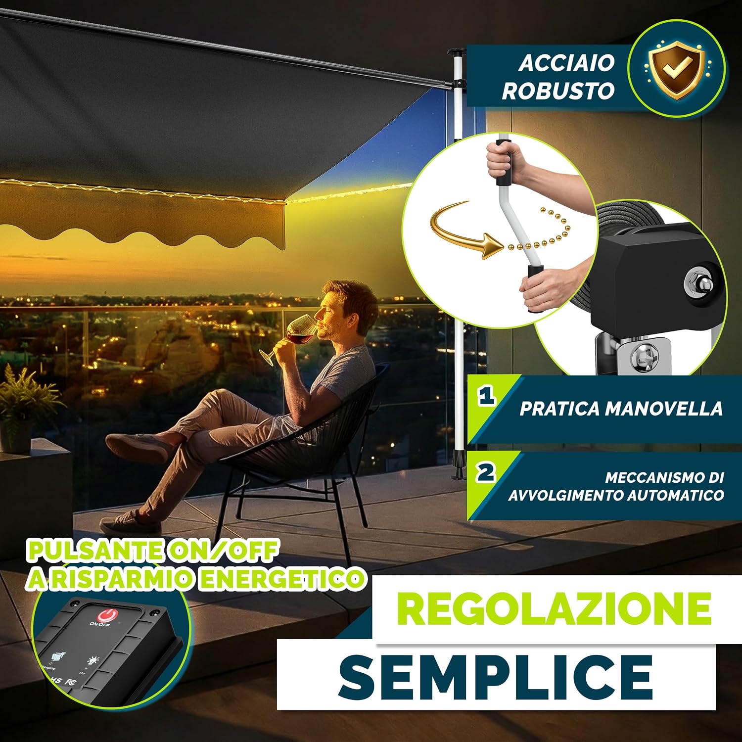 Thumbnail 4 de tillvex Tenda da Sole a Bracci 350cm