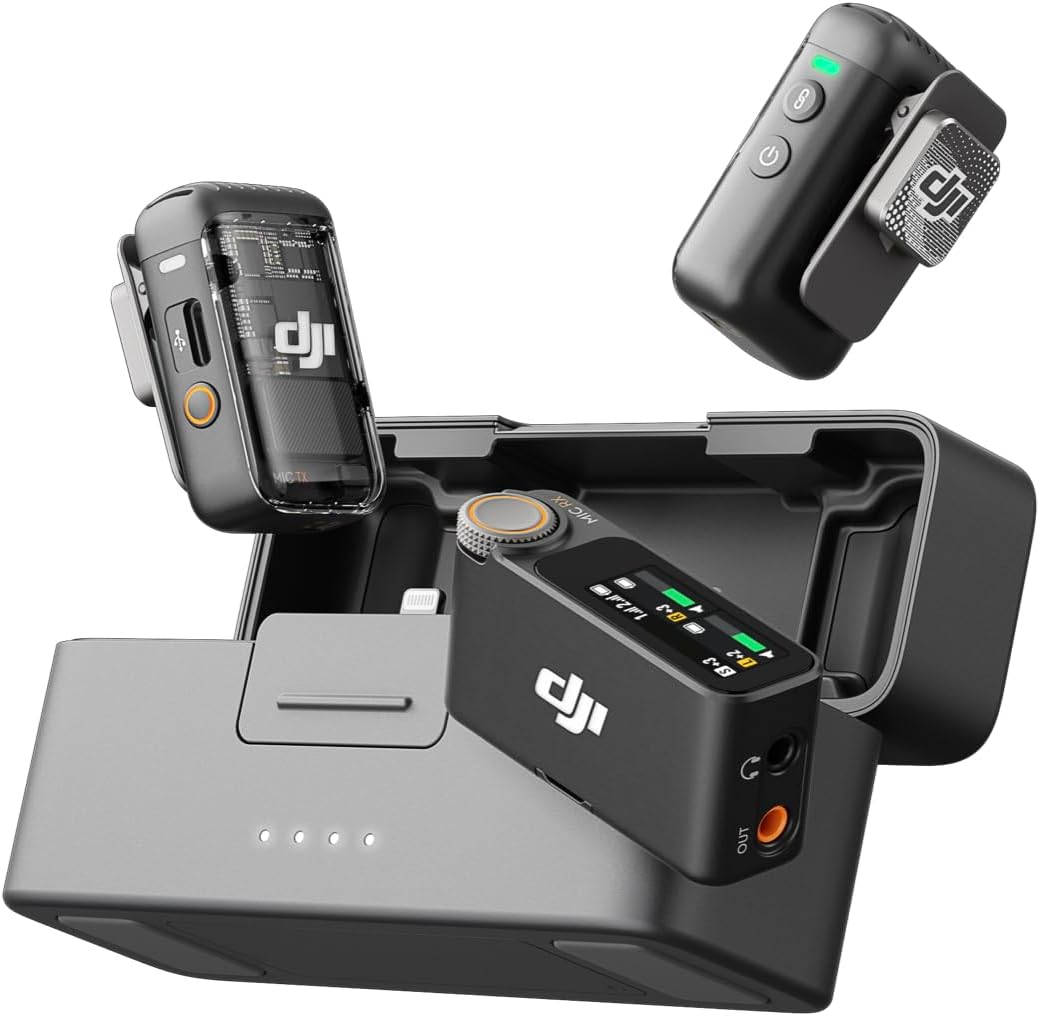 Detalle de DJI Mic 2 (2 TX + 1 RX + Charging Case) — All-in-One Wireless Microphone