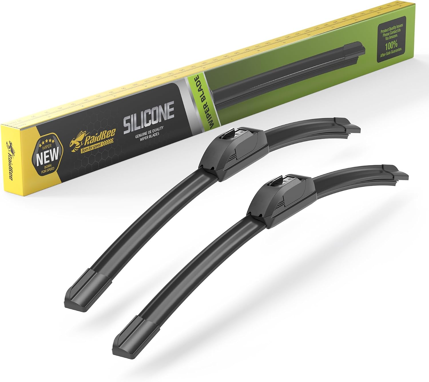 Detalle de Raidbee 22+22 Inch Silicone Windshield Wiper Blades 2-Pack for Ford F-Series, Expedition, Impala, Tahoe and More