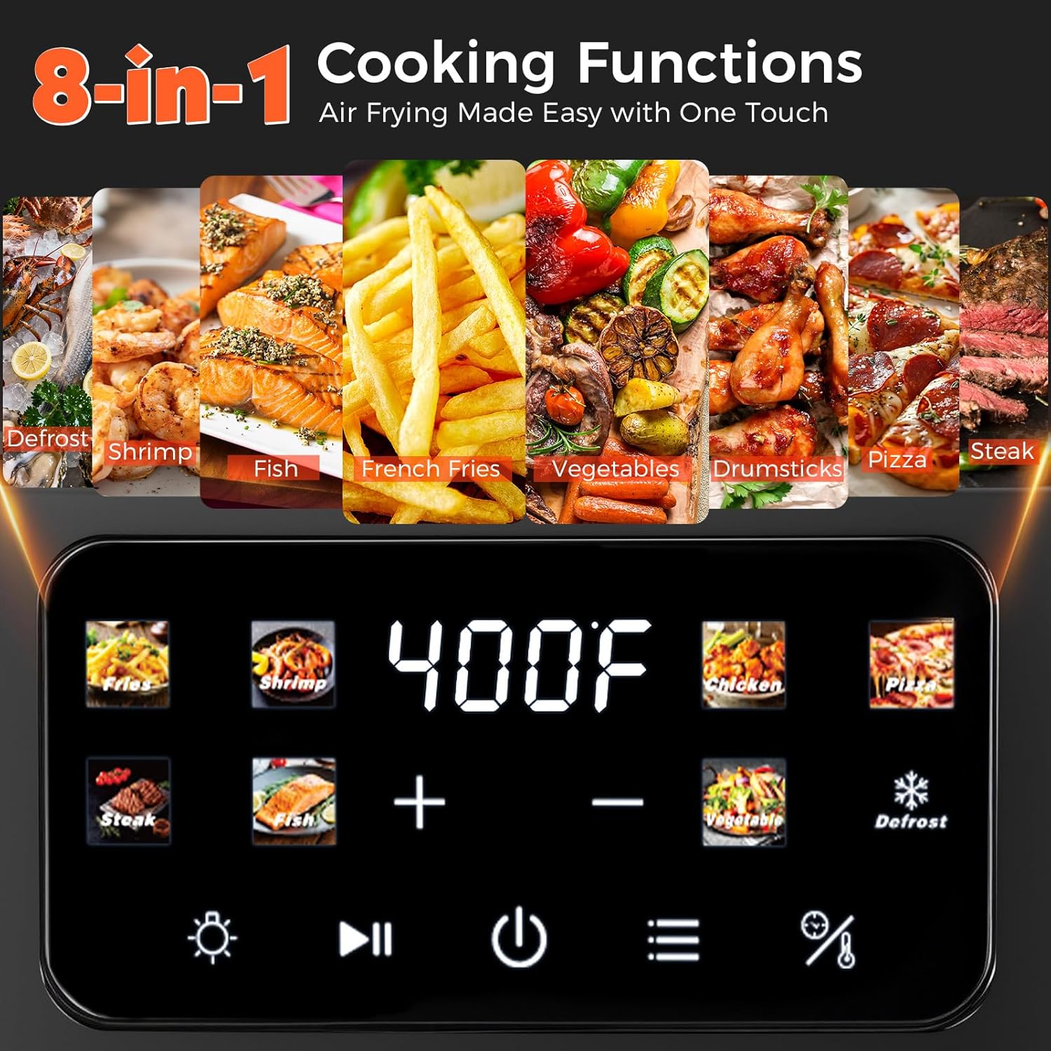 Thumbnail 1 de OSTBA 8.5QT Large Air Fryer with Visible Window (1700W)