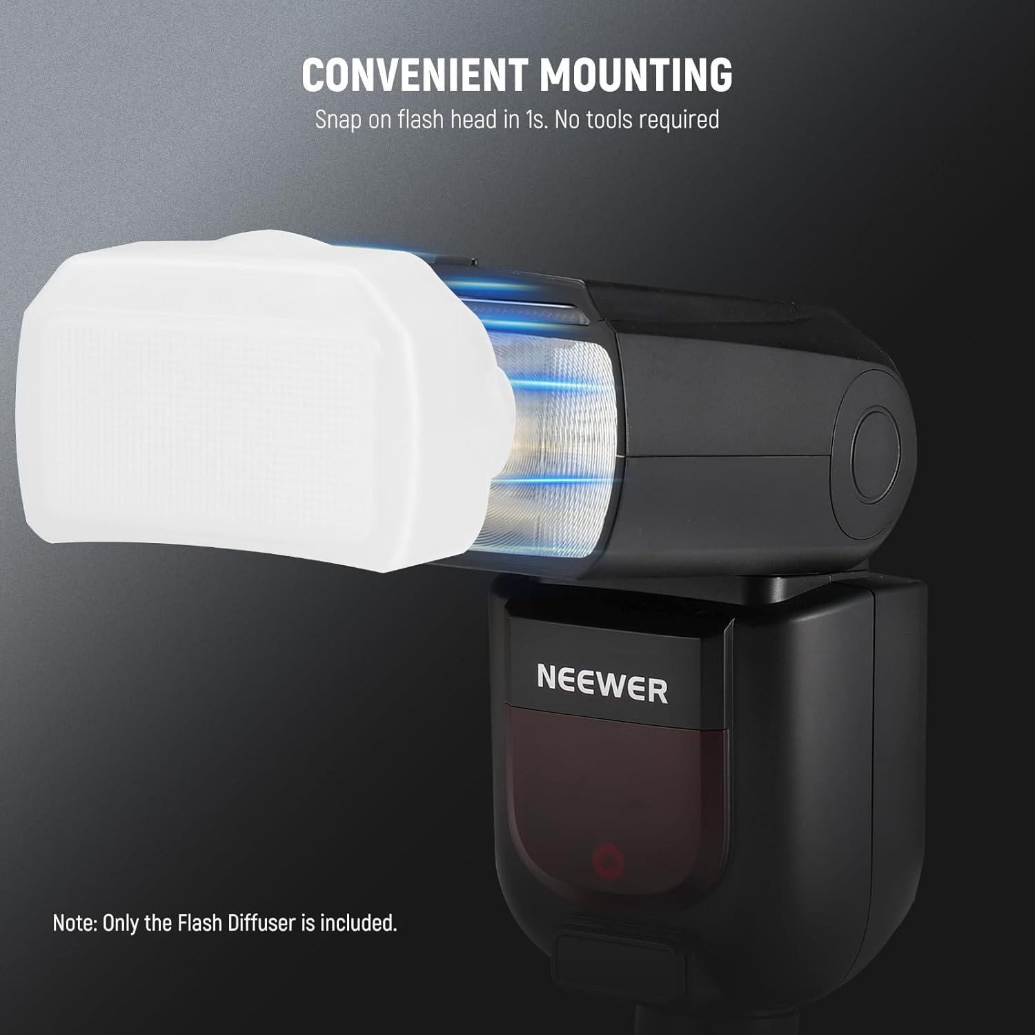 Thumbnail 2 de NEEWER Square Flash Diffuser for Speedlite (Square Head) – Diffusion Panel for Z880, Z760, NW760, NW700, NW620, NW600, NW635II, NW645II, NW-670, 750II and FA002