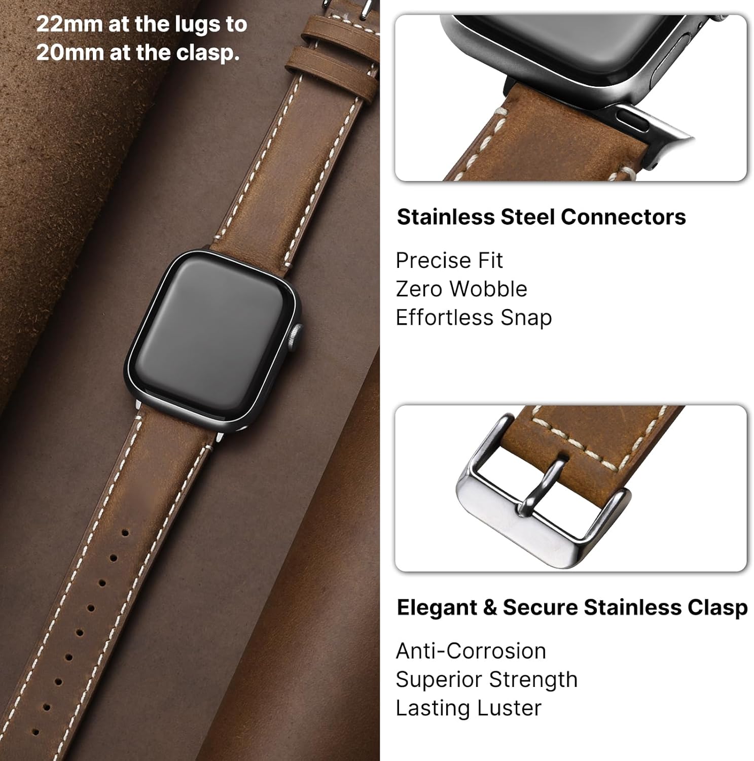 Thumbnail 6 de Fullmosa Leather Apple Watch Band 45mm
