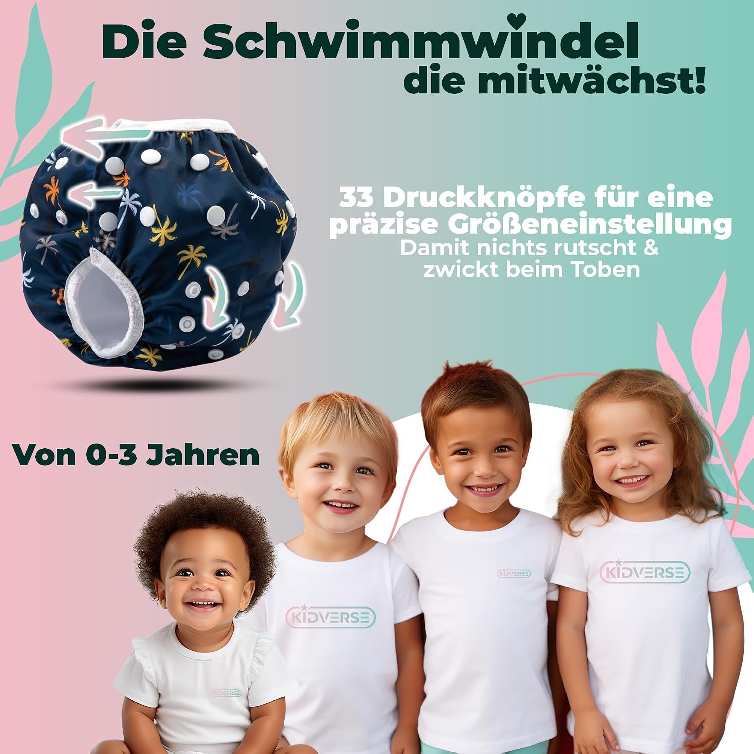 Thumbnail 5 de KIDVERSE Schwimmwindel Baby Badehose 0-3 Jahre
