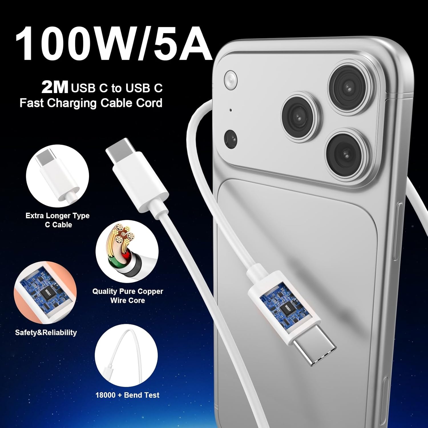 Thumbnail 3 de iPhone 17/16 Ladegerät 20W USB‑C PD + USB‑C Kabel (2 m) – Schnelles Laden für iPhone & iPad
