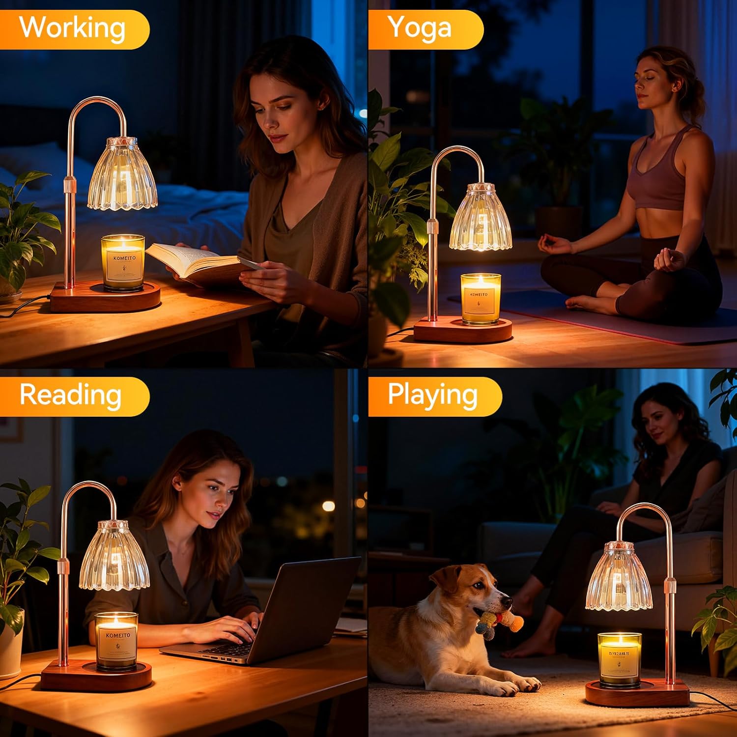 Thumbnail 4 de Lampe Chauffe Bougie avec Minuterie et Variateur - Hauteur Réglable, 2 Ampoules 50W, sans Flamme