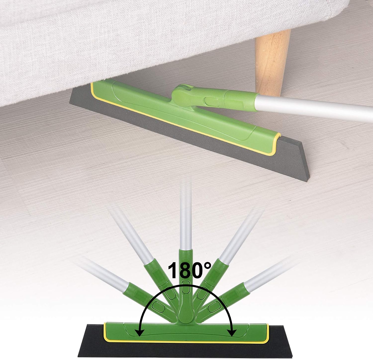 Thumbnail 4 de Eyliden 180° Rotating Floor Squeegee – 51in Long Handle, Non-Scratch Floor Cleaner for Shower, Windows, Tiles and More