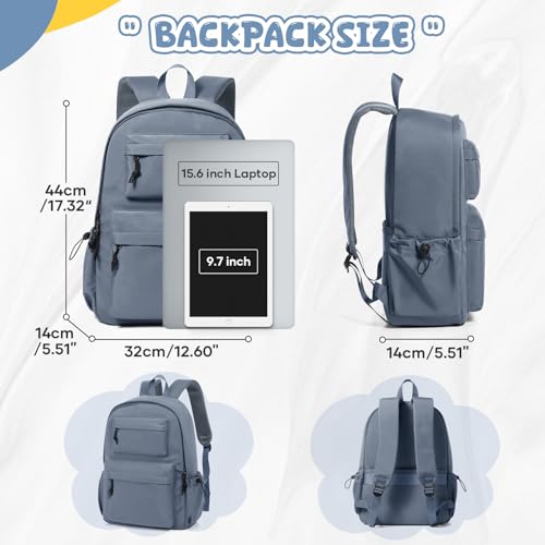 Detalle 2 de WEPLAN School Backpack: Lightweight 14-Inch Laptop Rucksack for Students (I2-Blue Purple)