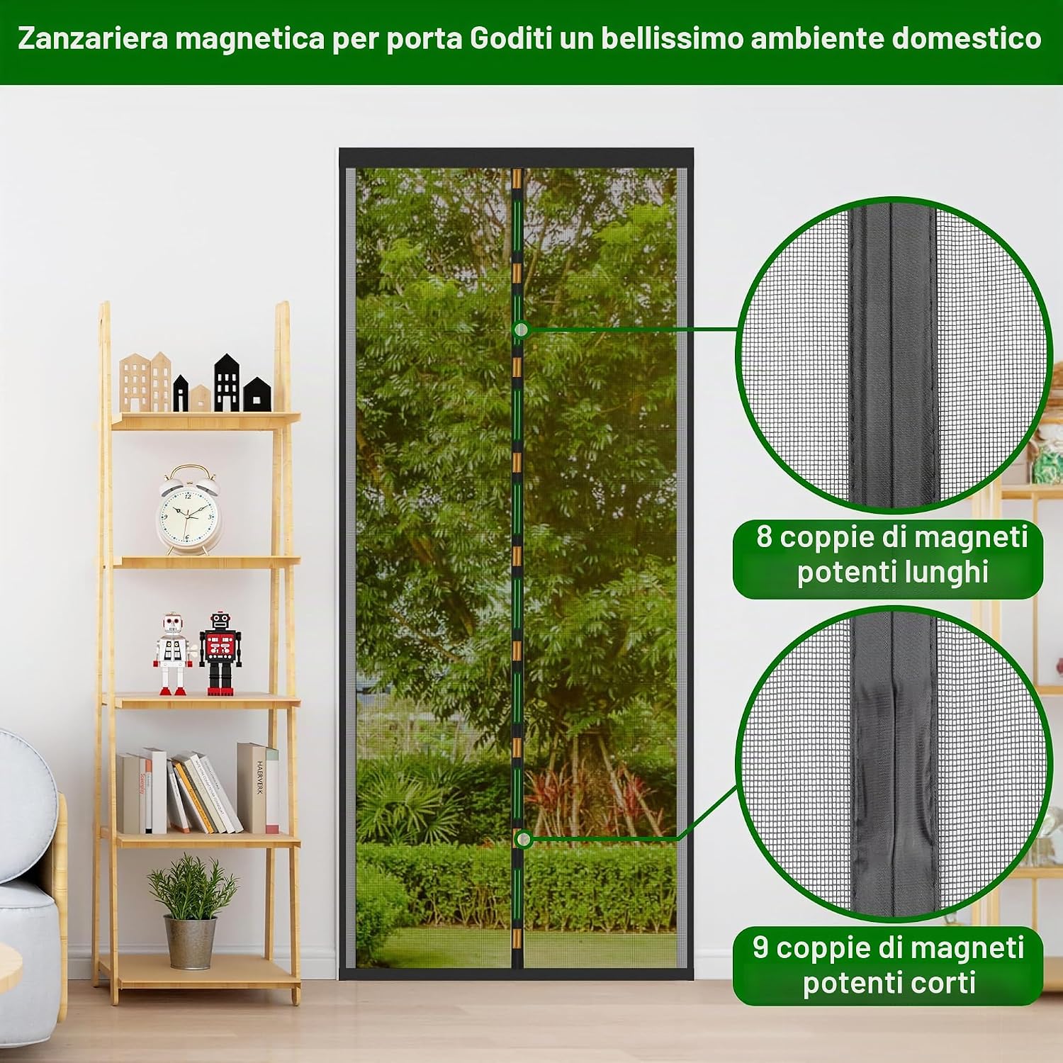 Thumbnail 4 de Cinkee ADDENSATO Zanzariera Magnetica per Porta 150x260CM – Chiusura Automatica e Installazione in 3 Minuti