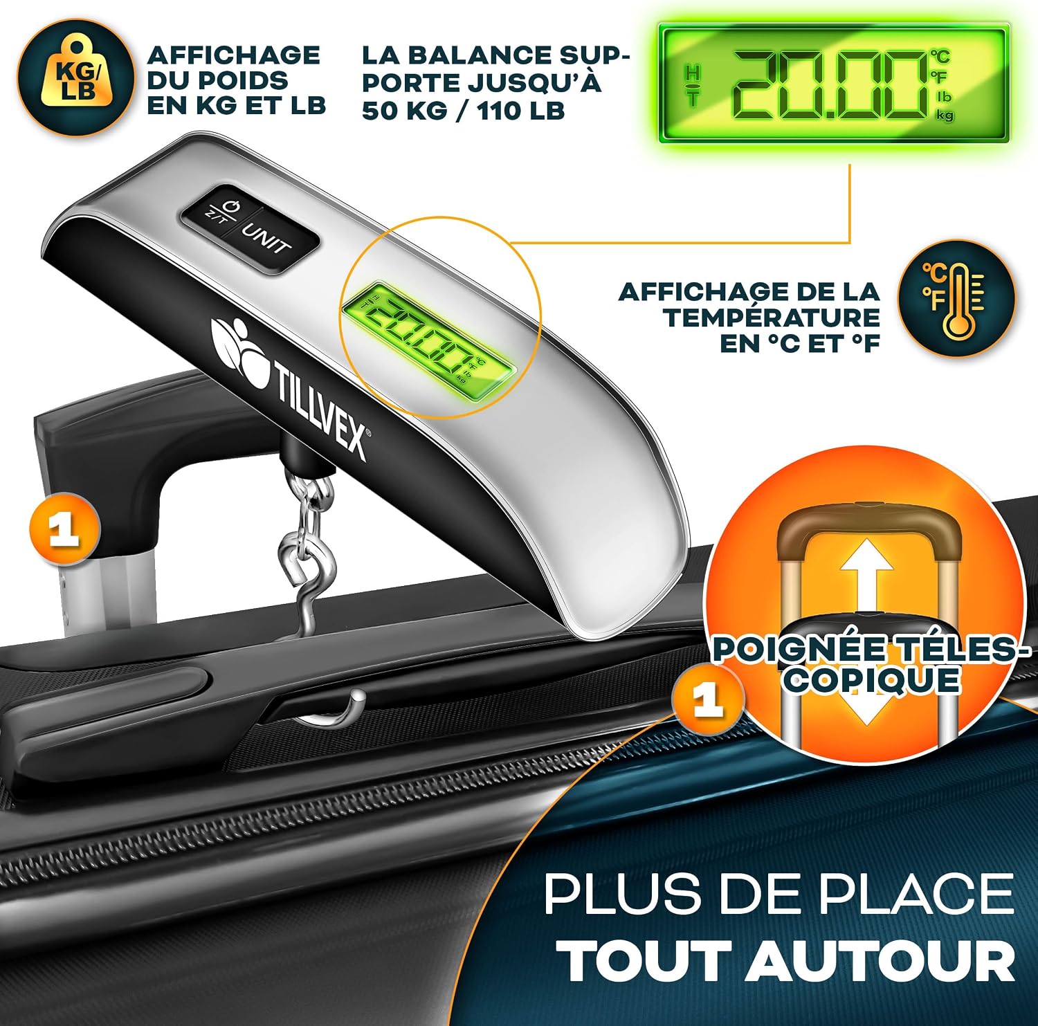 Thumbnail 5 de tillvex Set 4 valises coque rigide Noir