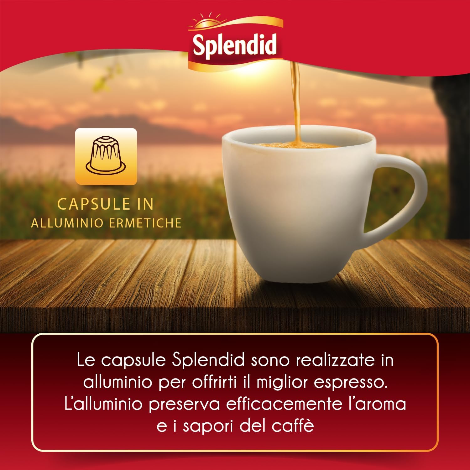Detalle 2 de Splendid Caffè Espresso Barista – 100 Capsule in Alluminio, Intensità 13, compatibile Nespresso original