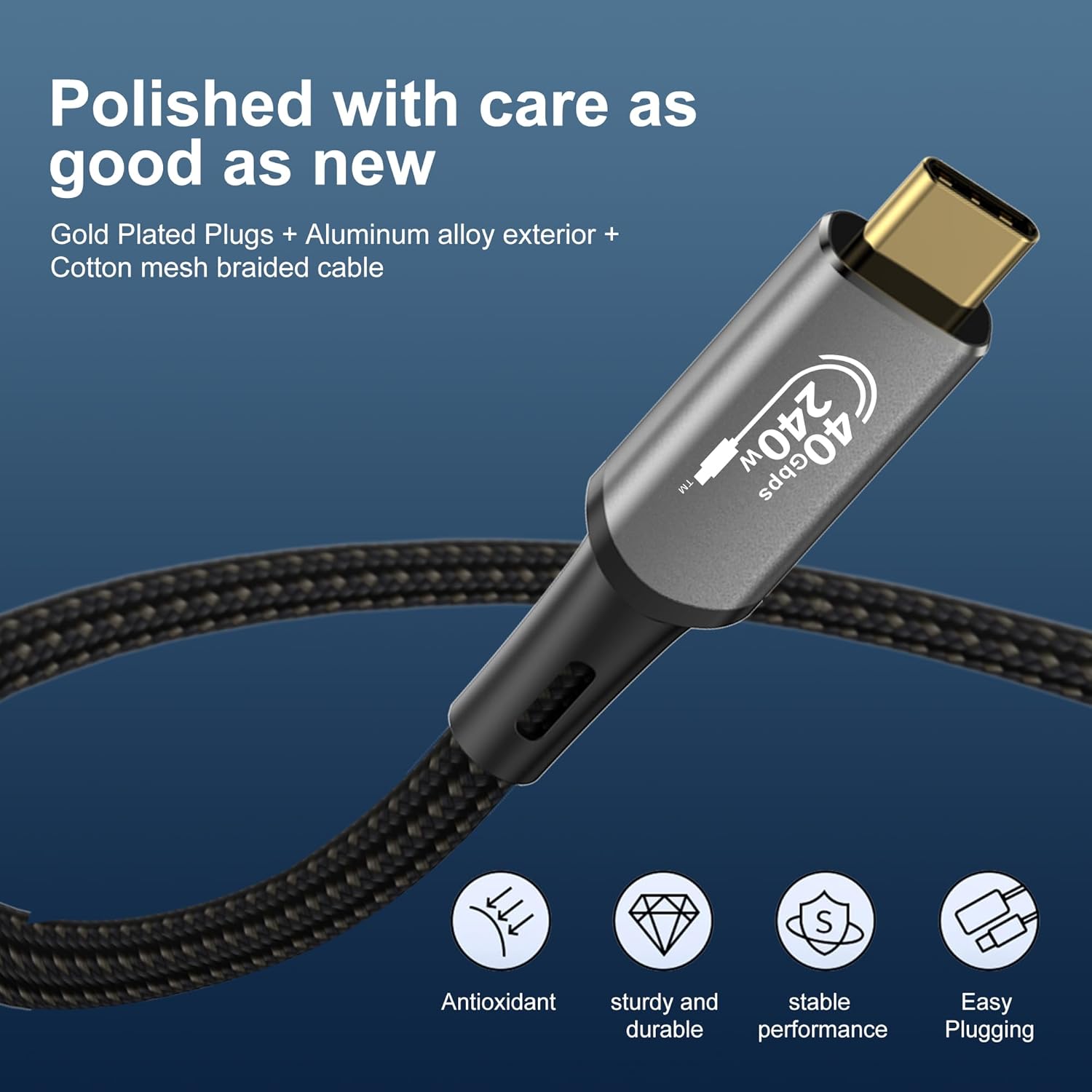 Detalle 2 de USB4 Kabel mit Thunderbolt 4 240 W