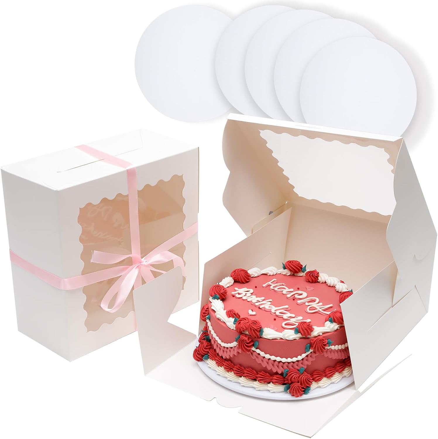 Detalle de Gcardist 10x10x5 Inch Cake Box 🎂