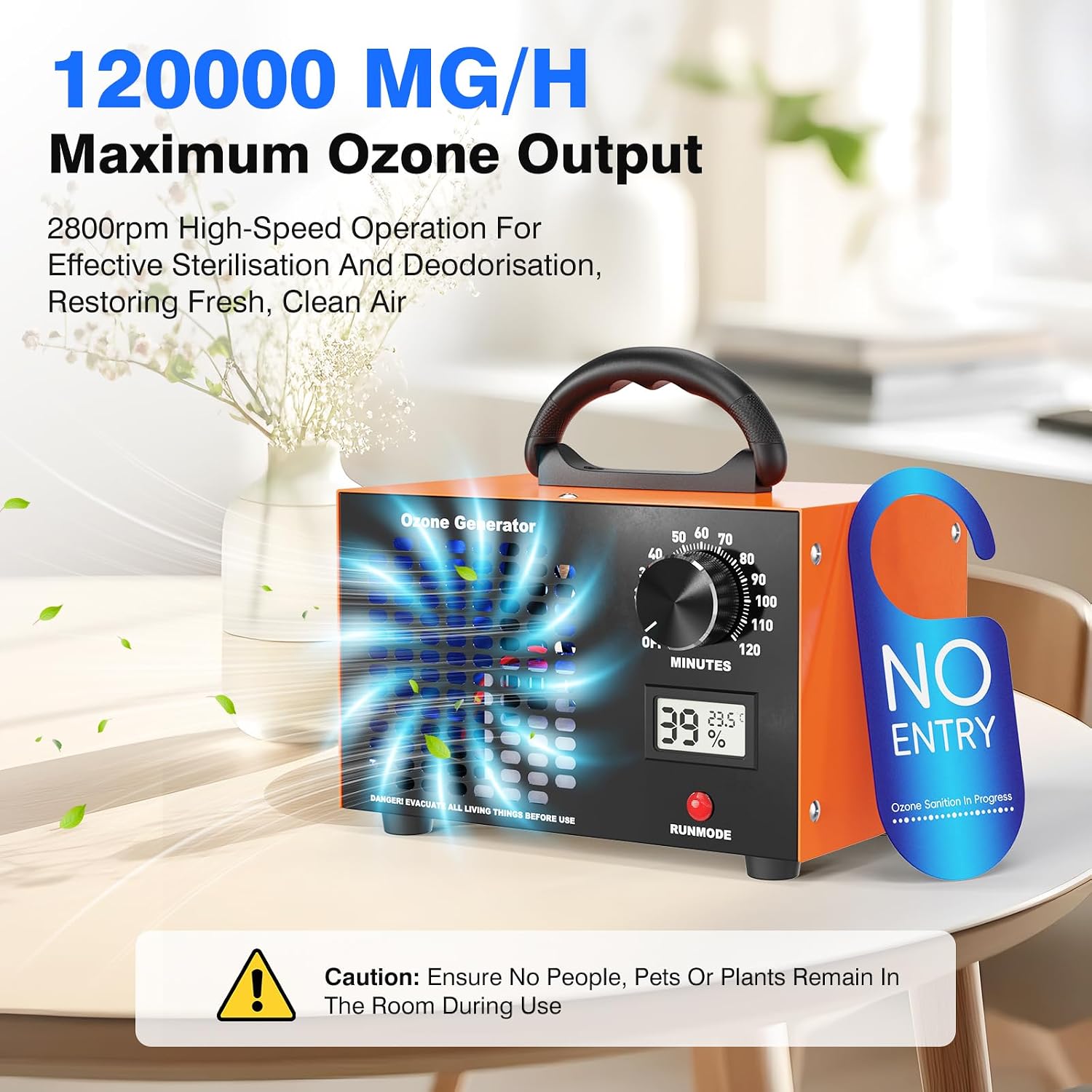 Detalle de AIYATO SS-Y01 Ozone Generator, 120,000 mg/h, 120-Minute Timer & Display