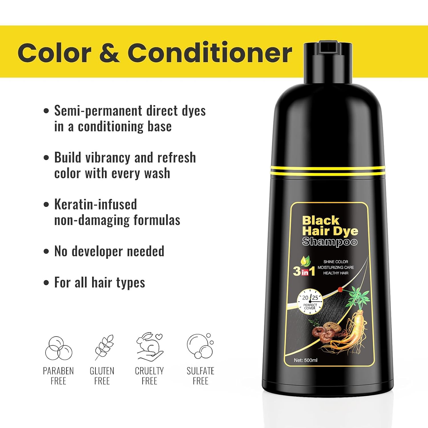 Thumbnail 2 de KINGMING 3-in-1 Black Hair Shampoo