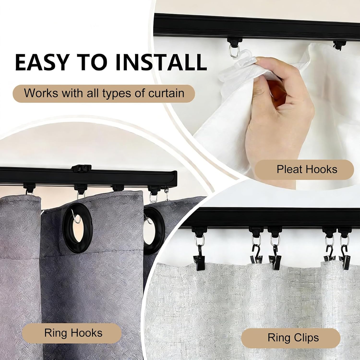 Detalle de MaKefeile Ceiling Curtain Track, Aluminum Alloy