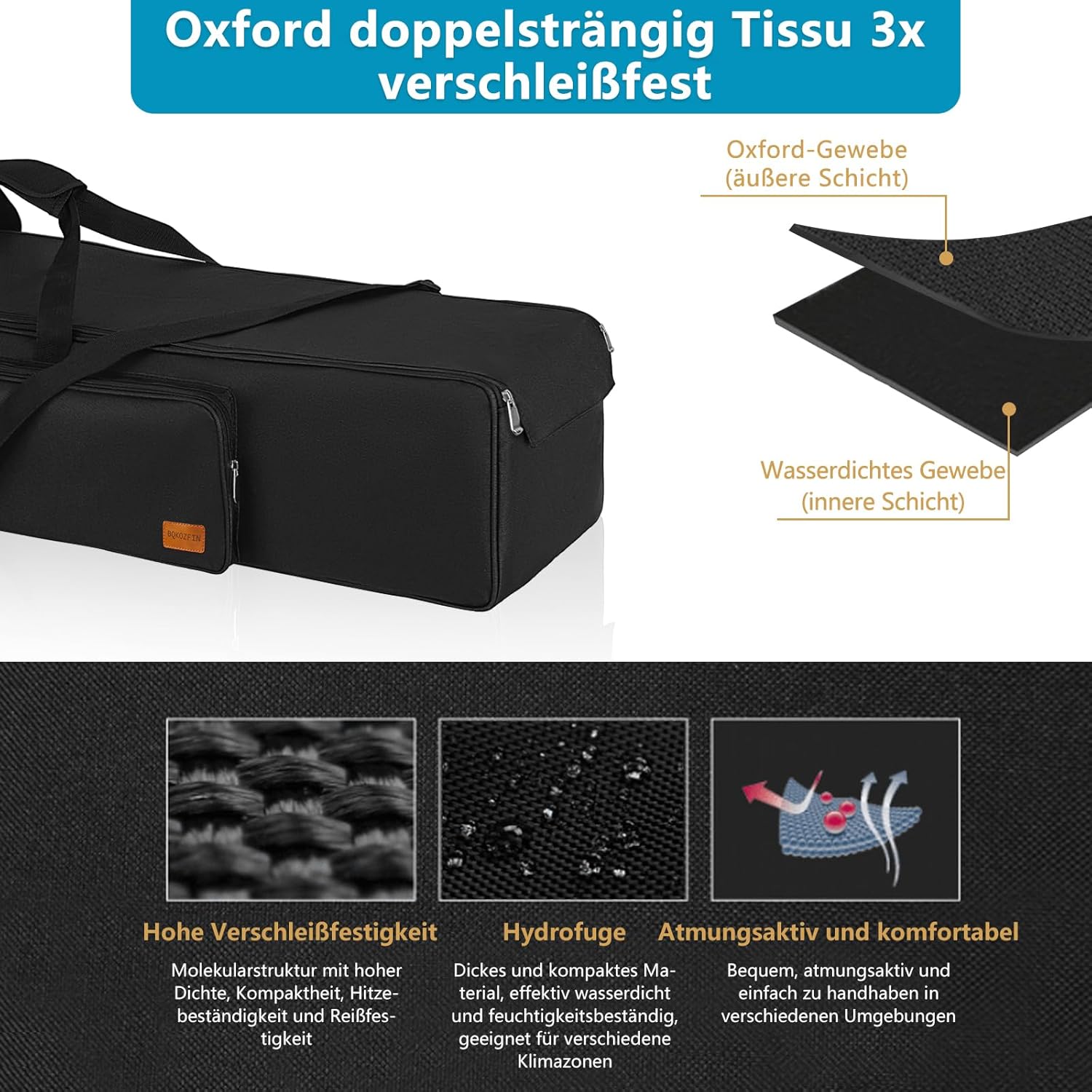 Thumbnail 2 de OUUTMEE Stativtasche für 50 Zoll (127 x 21 x 21 cm) – gepolsterte Nylontasche mit Schultergurten