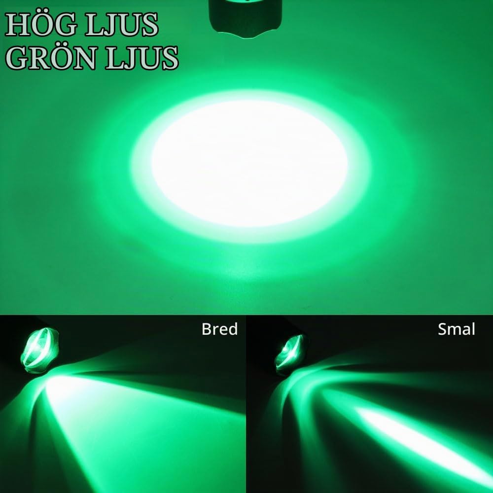 Thumbnail 2 de DARKBEAM 501B-S grön LED-ficklampa med justerbart fokus och uppladdningsbart batteri