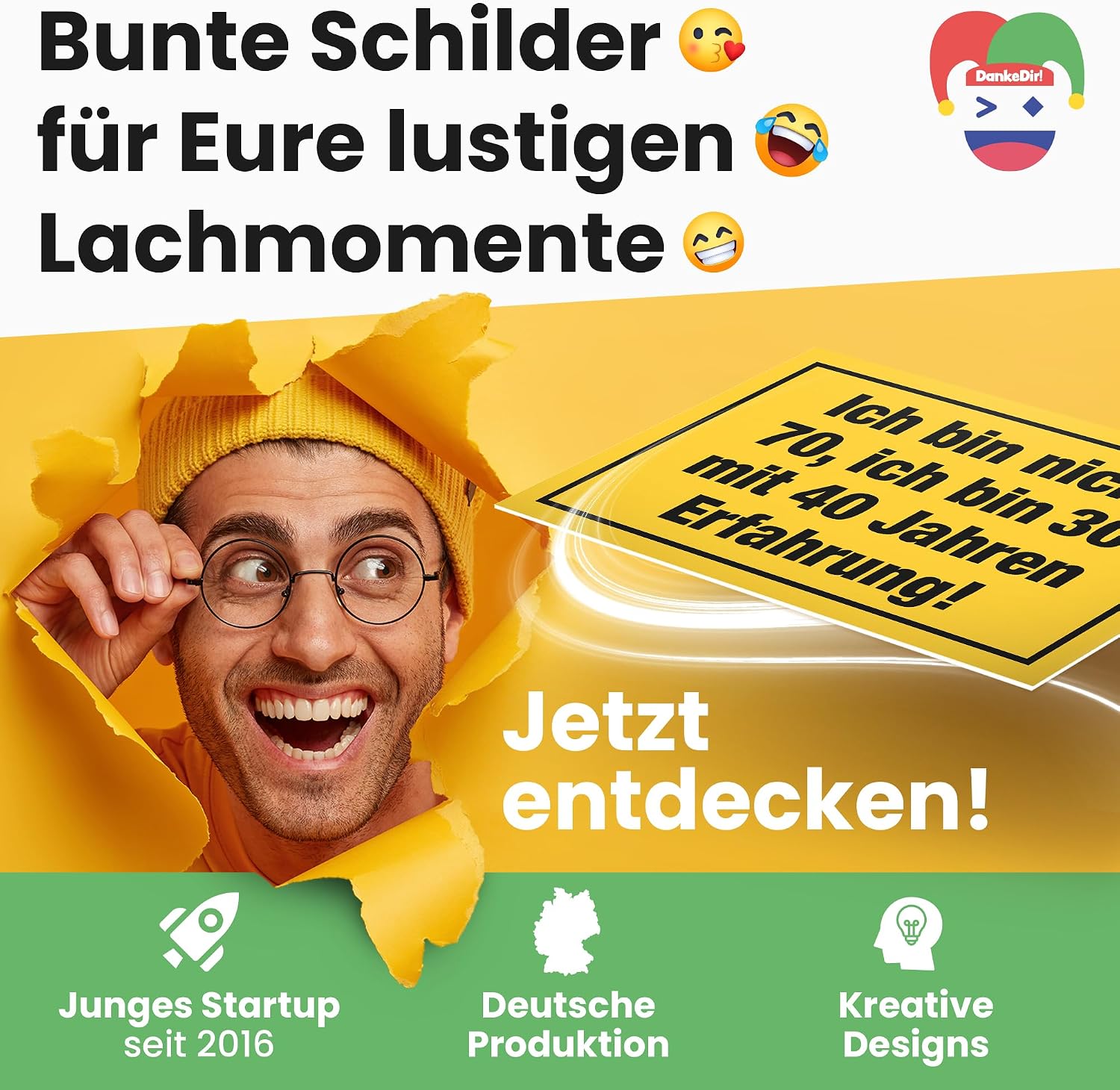 Thumbnail 6 de DankeDir! Ich bin nicht 70 Jahre Schild 30x20 cm