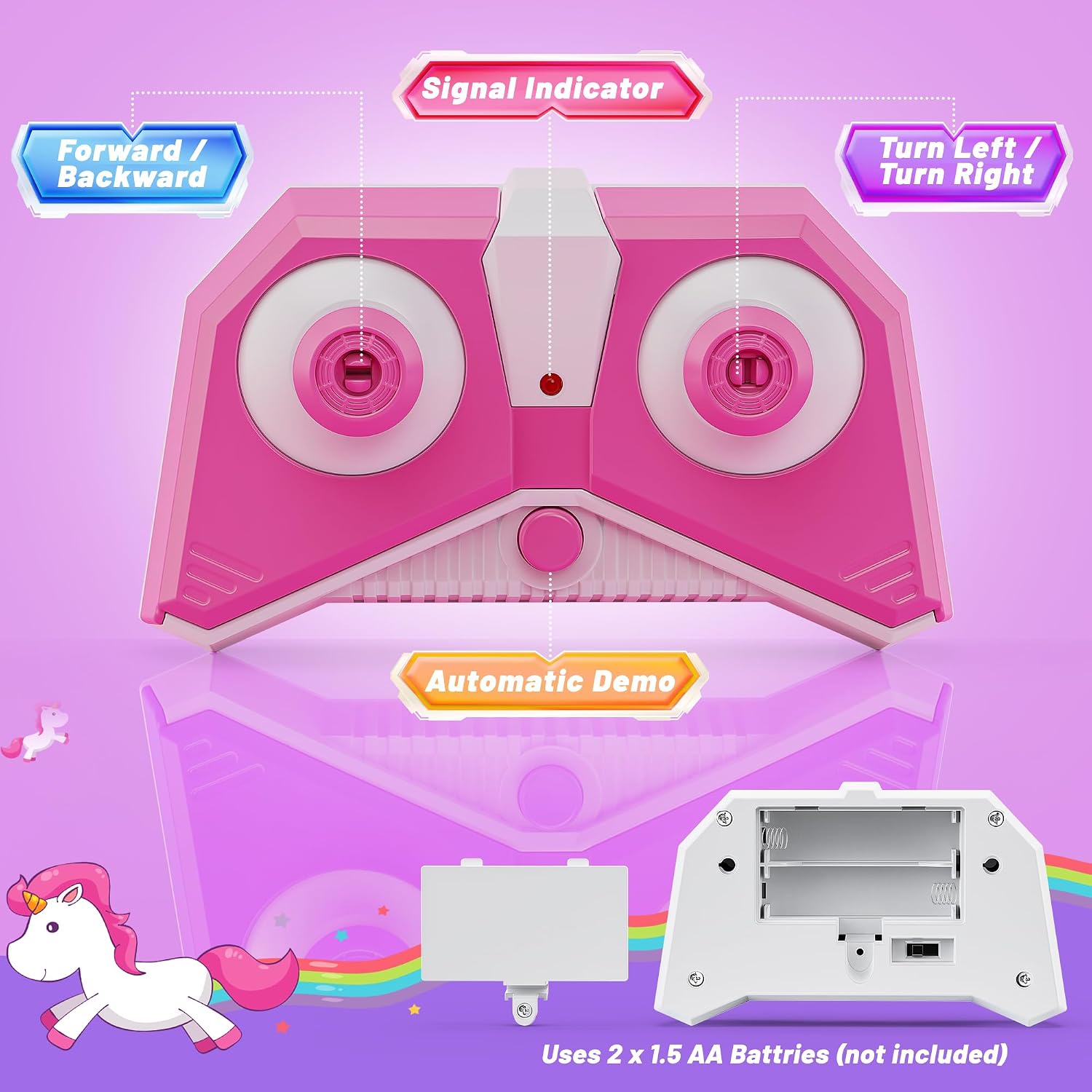 Thumbnail 5 de Hot Bee Unicorn RC Car: LED-Illuminated Stunt Toy for Kids Aged 3+