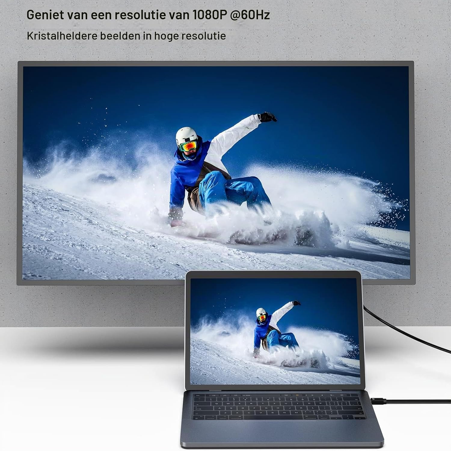 Detalle de BENFEI 000161black Mini DisplayPort-naar-DVI-D-kabel, gevlochten