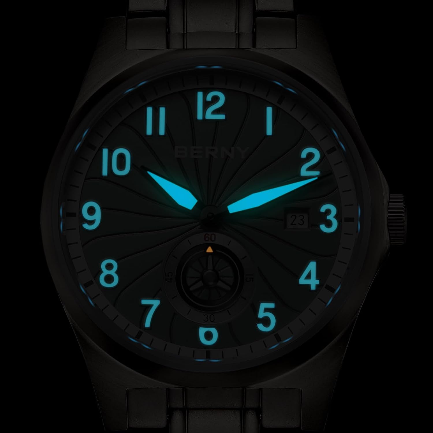 Detalle de BERNY Titanium Herrenuhr Automatikwerk – robustes Titan-Design mit 10 ATM
