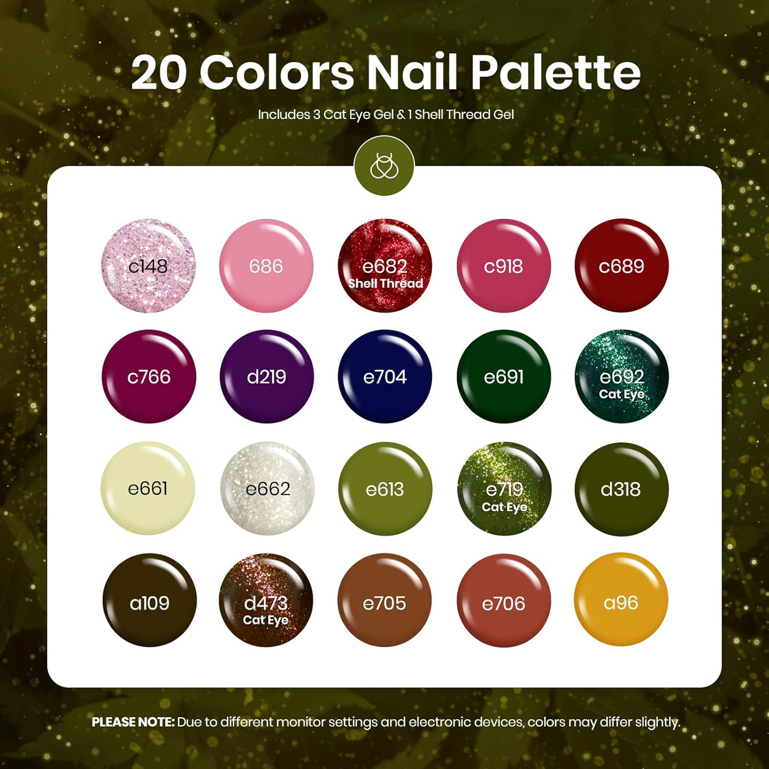 Detalle 2 de Beetles Cat Eye Gel Nail Polish Set (20 Colors) with Base Coat, Matte & Top Coat