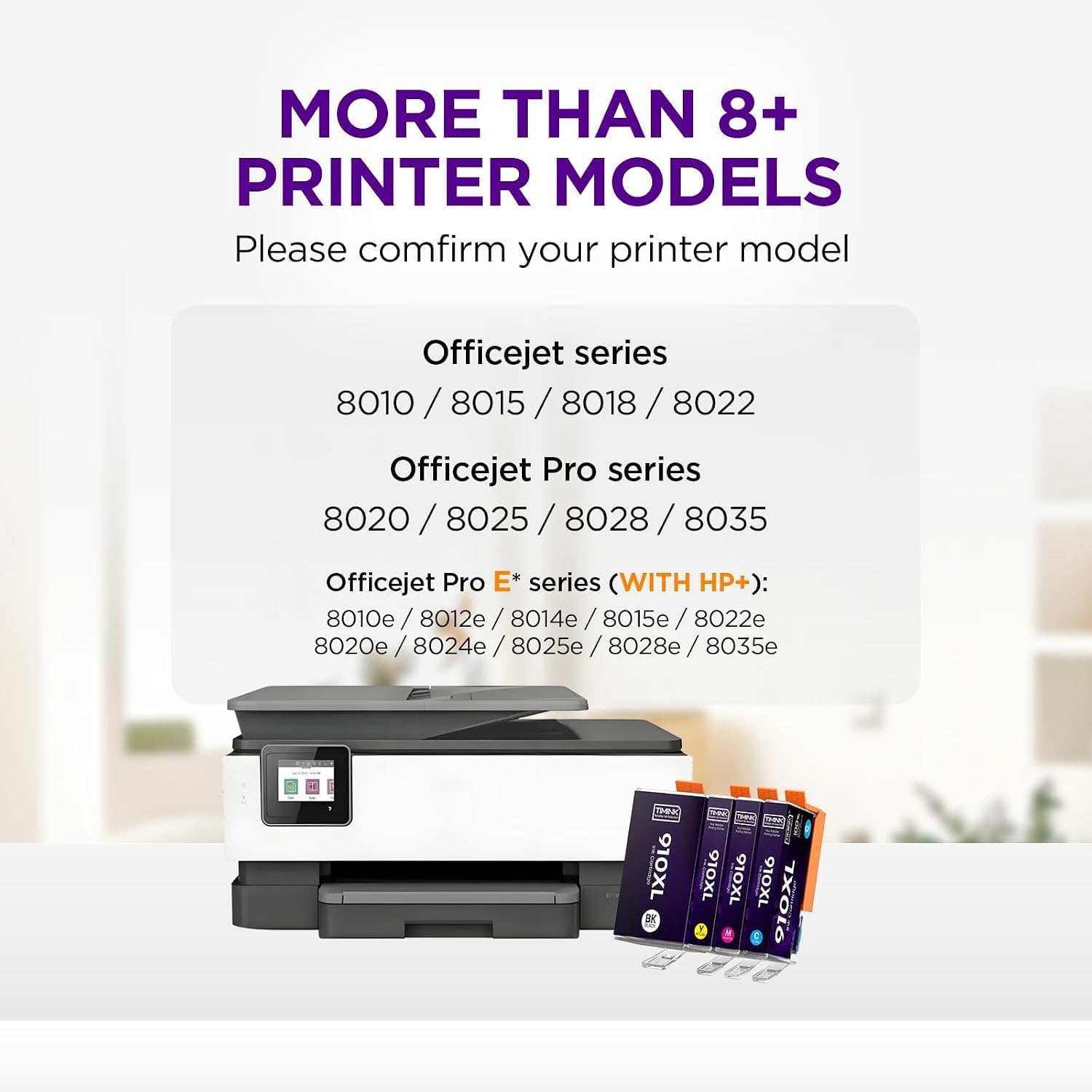 Detalle de Timink 910XL Remanufactured Ink Cartridges, 4-Pack for HP OfficeJet