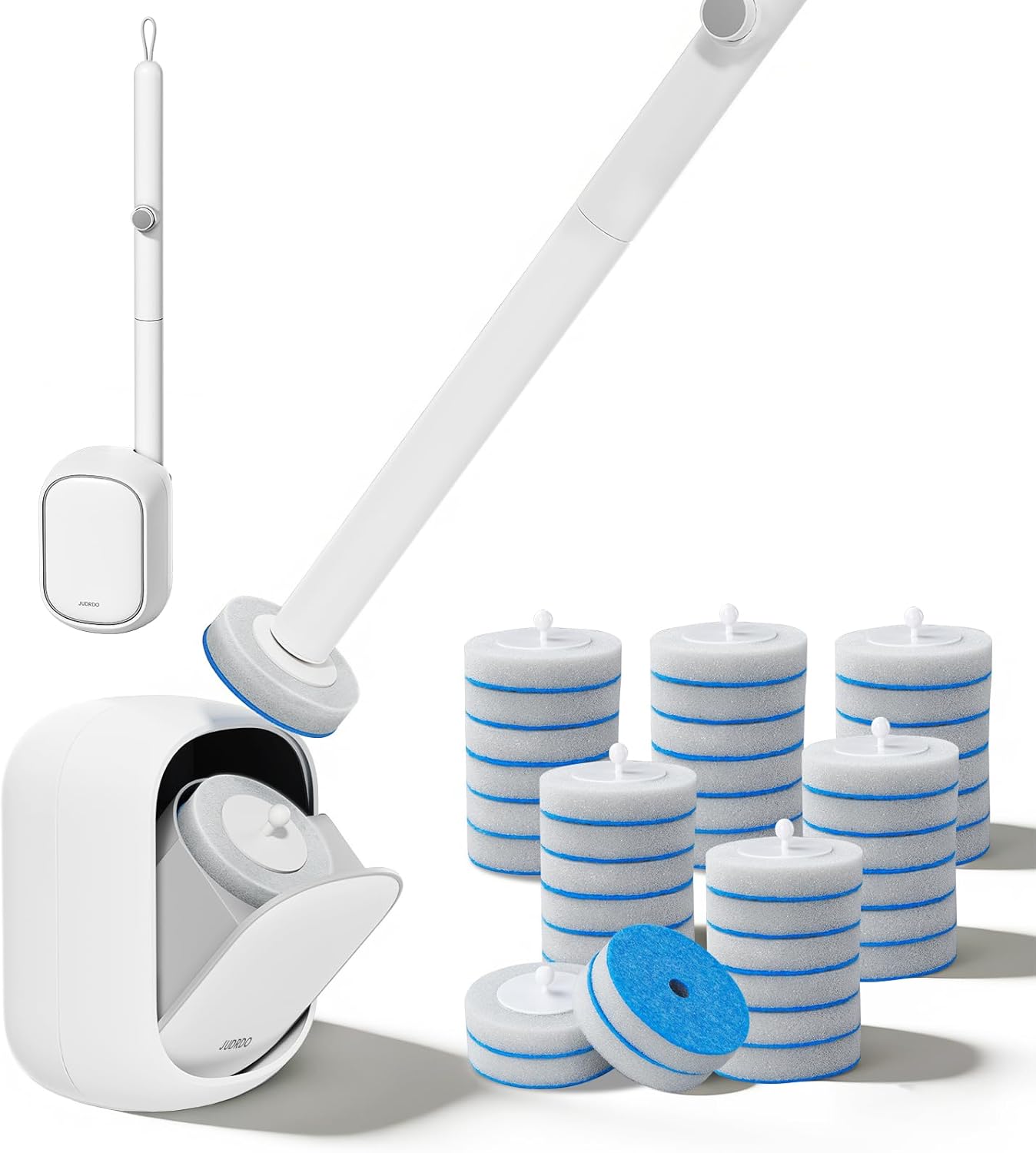Detalle de Judrdo Disposable Toilet Brush with 36 Refills – Hygienic Wall-Mounted Cleaning System
