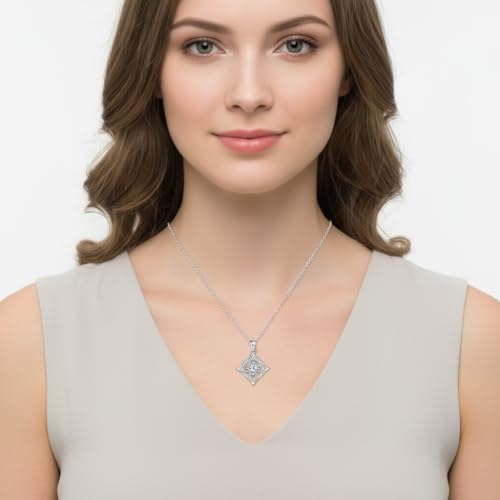 Detalle de J.MUEN Collar Nudo de Bruja Plata de Ley 925 – Nudo Celta para Mujeres