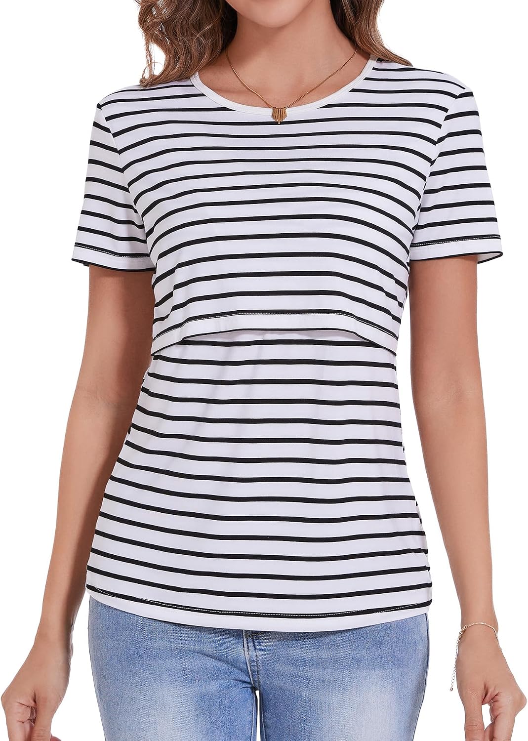 Thumbnail 1 de Sosolism Women’s Maternity Nursing Tops (3-Pack) – Classic short-sleeve breastfeeding T-shirts