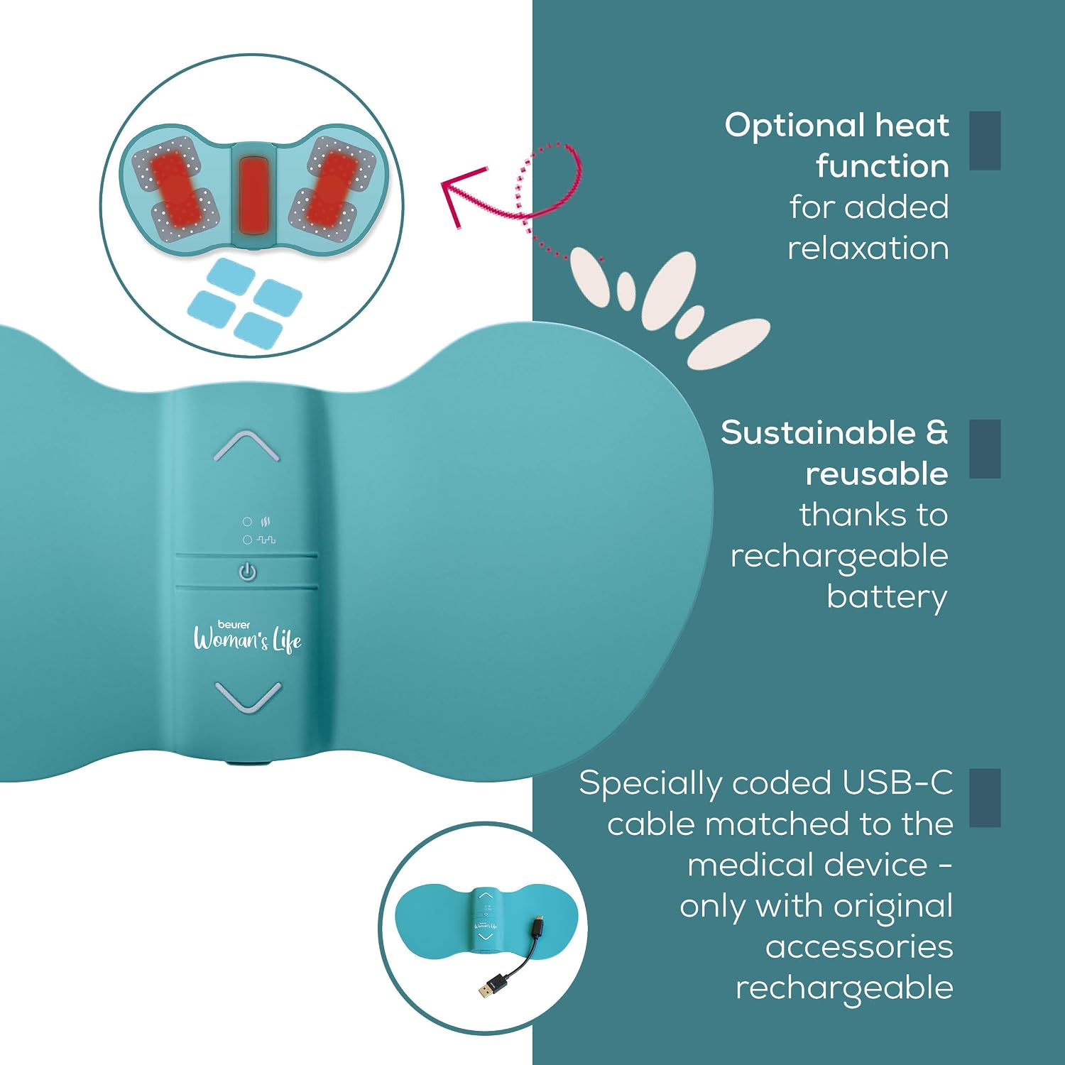 Thumbnail 2 de Beurer EM55 Menstrual Relax+: TENS & Heat for Natural Menstrual Pain Relief