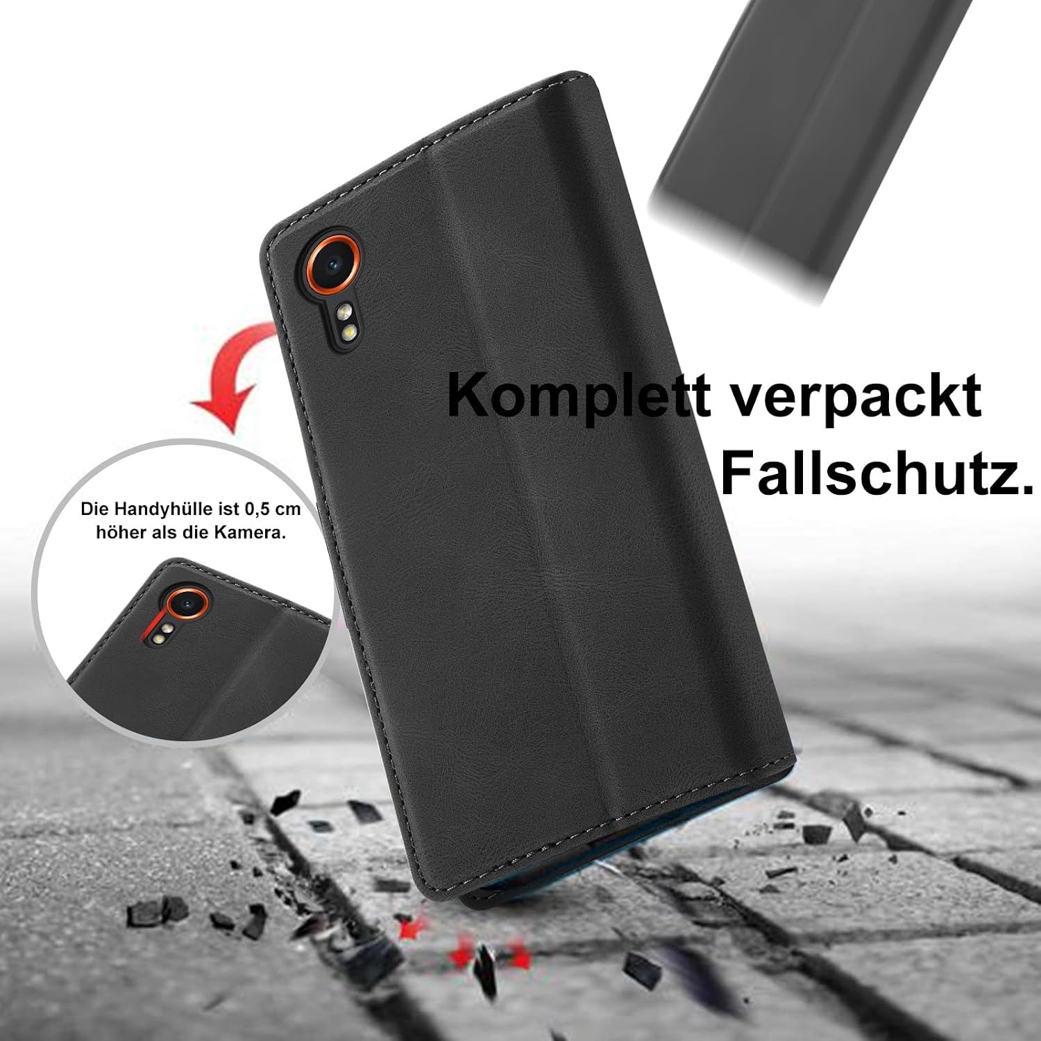 Thumbnail 1 de Giyer Wallet-Hülle fürs Samsung Galaxy Xcover 7 – PU-Leder, Displayschutzfolie & Standfunktion