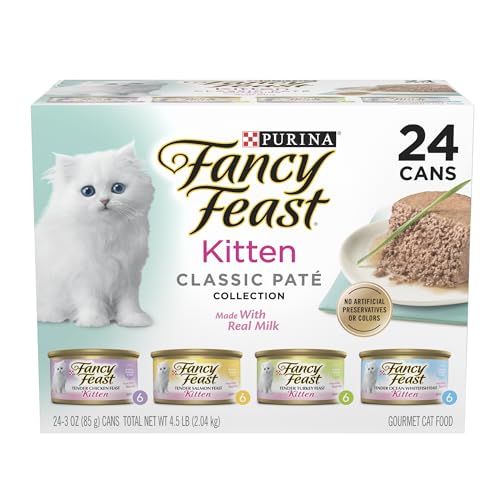Detalle de Purina Fancy Feast Wet Kitten Food Variety Pack, 3 oz Cans, 24-Pack