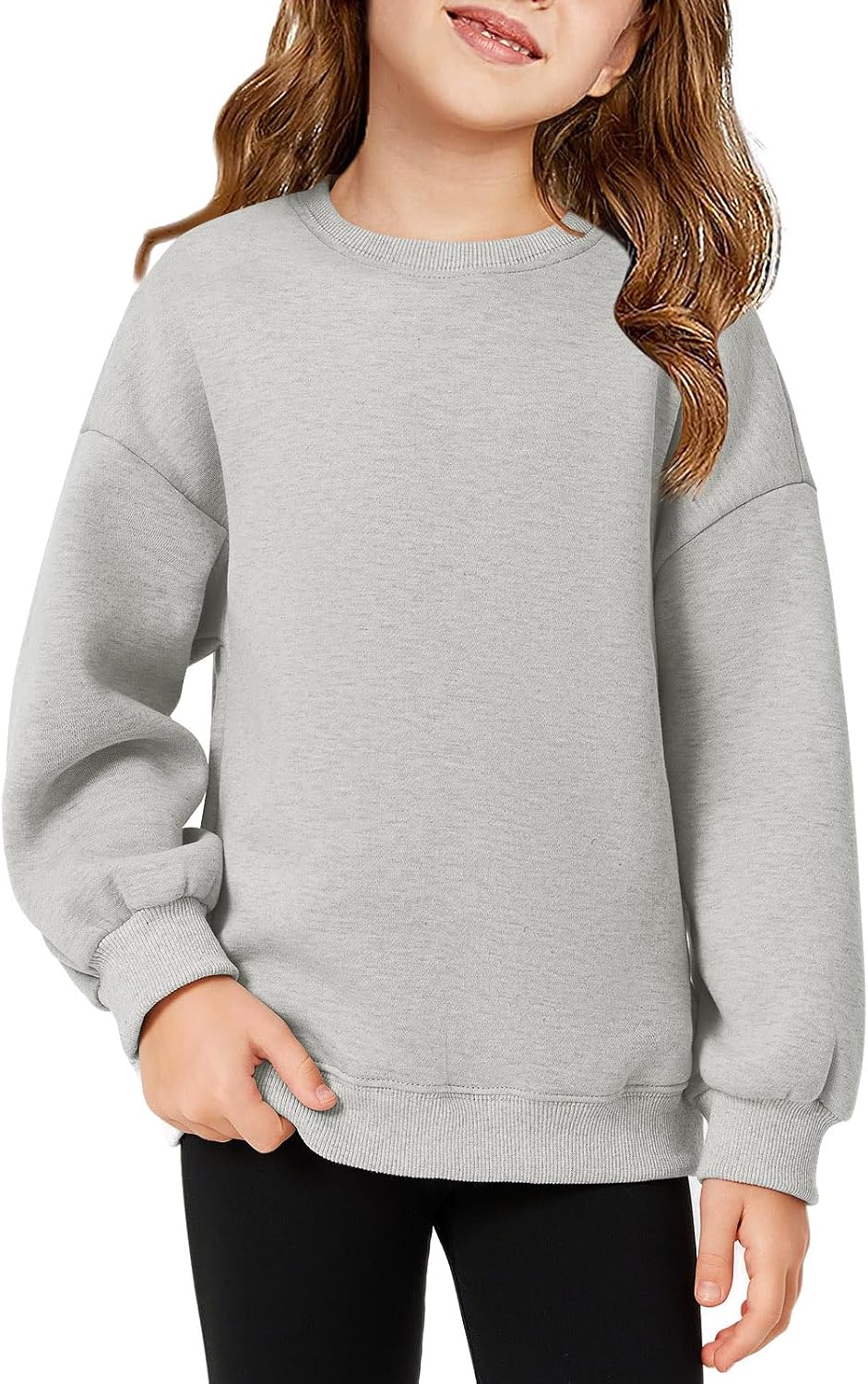 Detalle de Haloumoning sweatshirt voor meisjes, oversized met ronde hals en lange mouwen