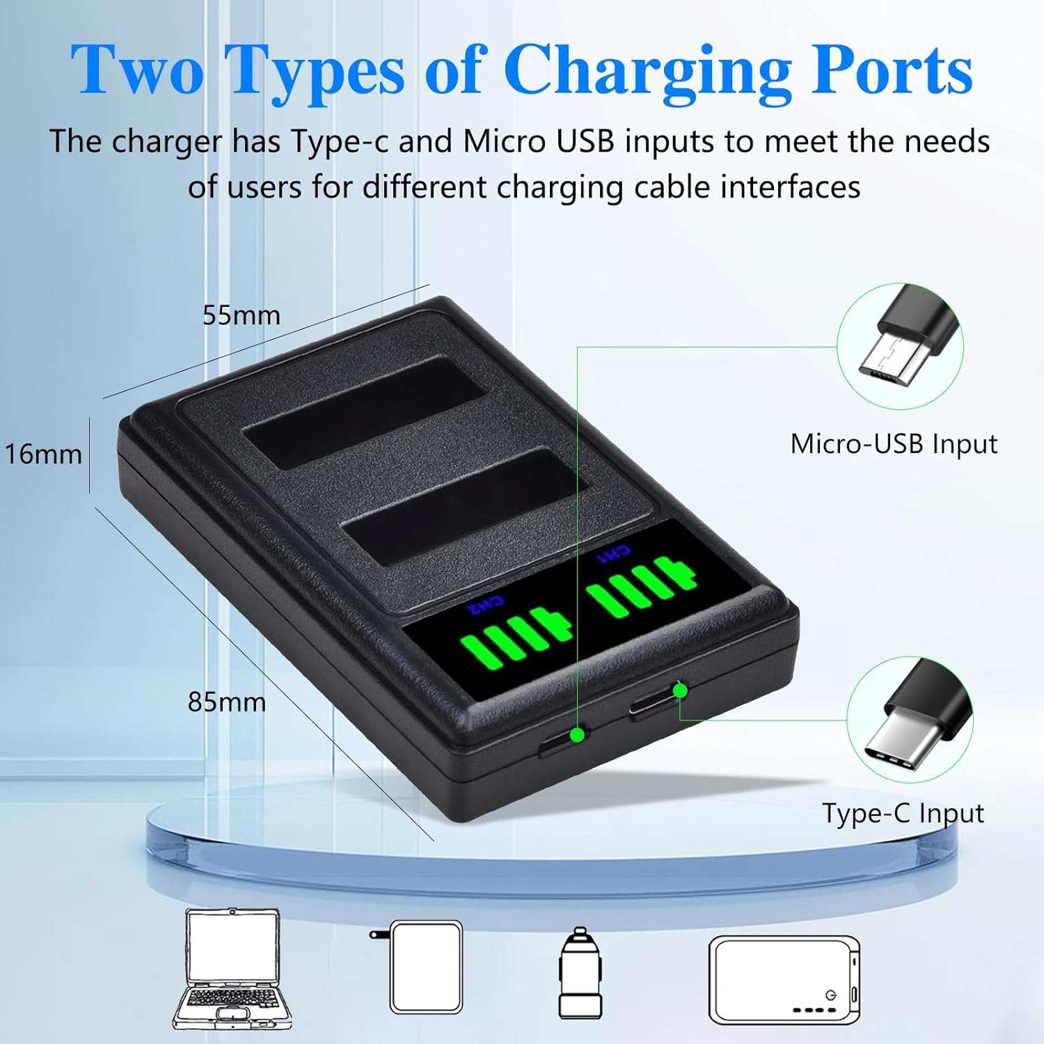 Thumbnail 6 de Pickle Power 2-Pack DMW-BLC12E Batteries & Charger for Panasonic Lumix