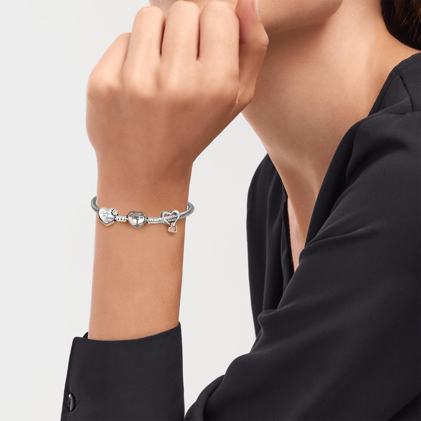 Detalle de ZHUOMOT Silber 925 Charm Armband 17 cm