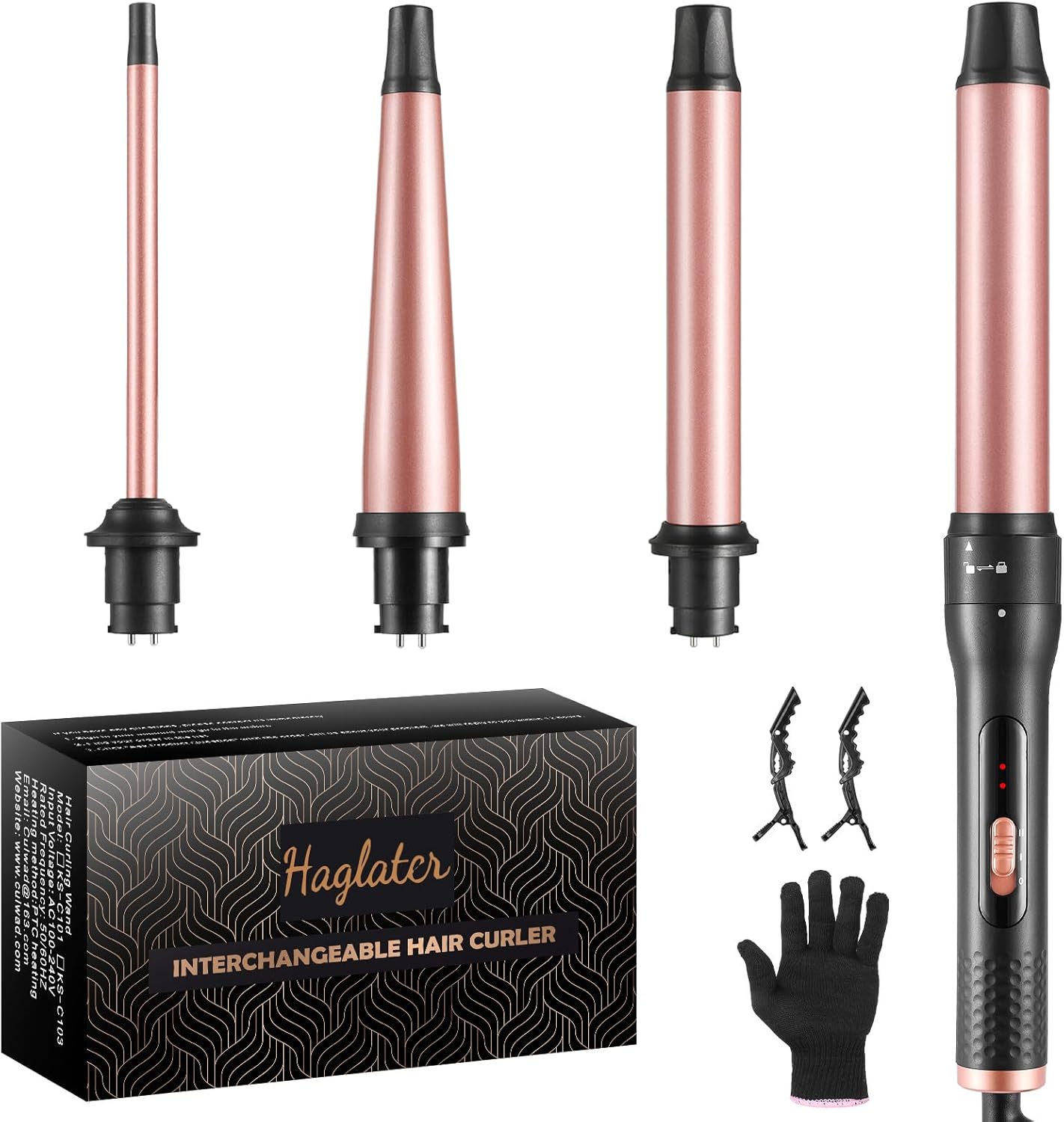 Detalle de Haglater Lockenstab 4 in 1 Multifunktions mit Keramikbeschichtung