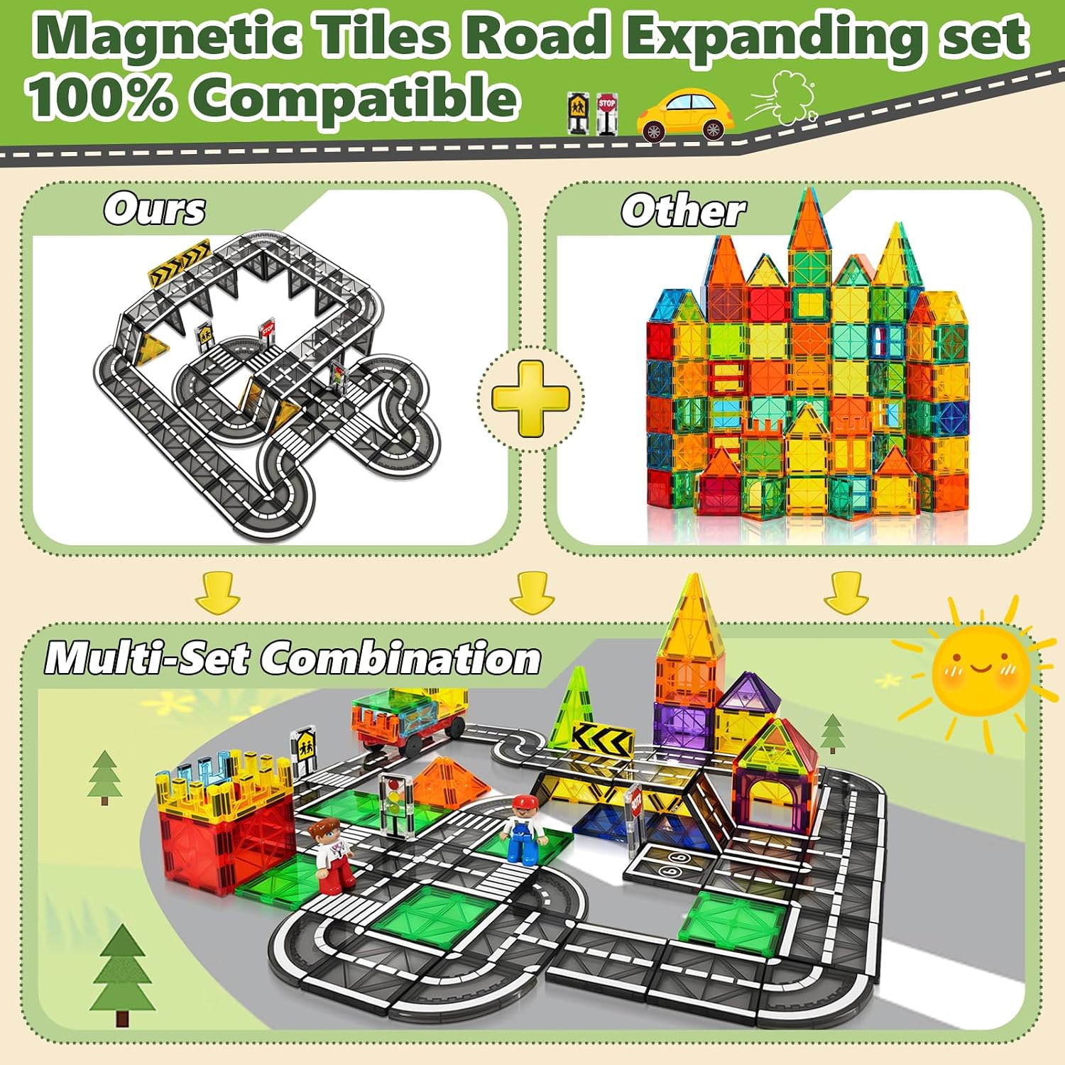 Thumbnail 5 de Magnetic Tiles Road Set, 48 PCS – Creative Magnetic Building Kit for Kids Aged 3–8
