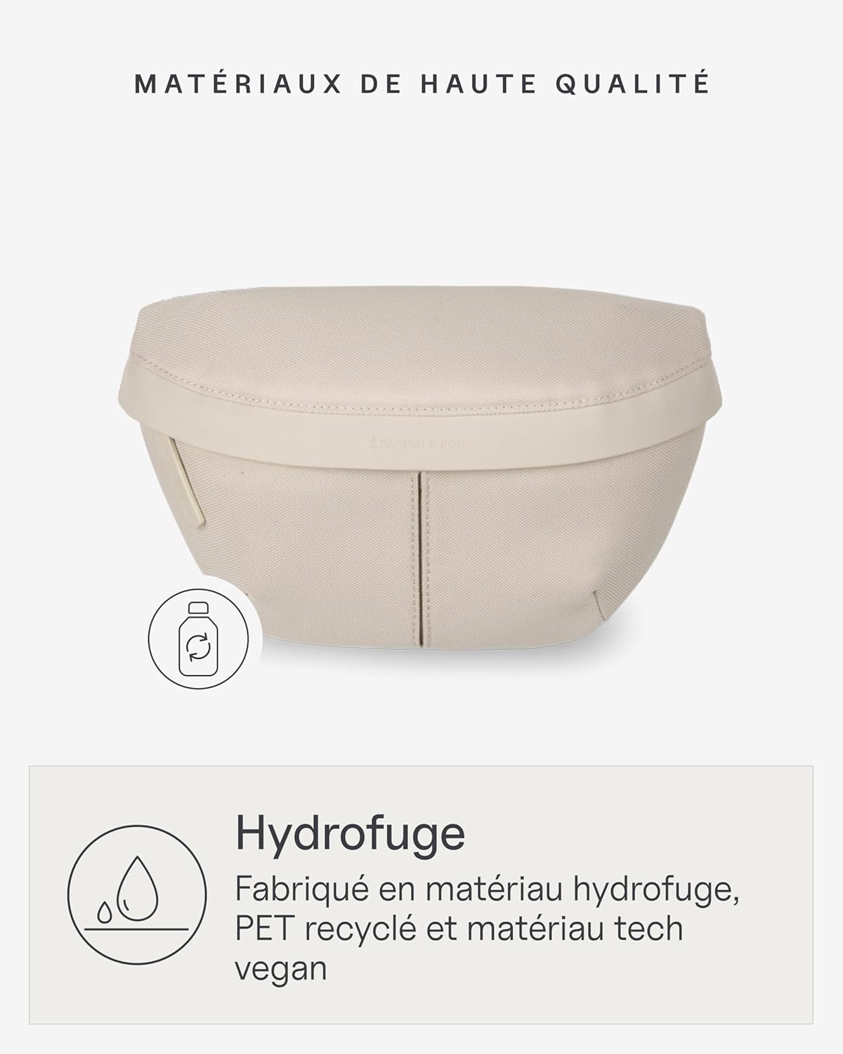 Detalle 2 de Kapten & Son Sveg Sac Banane Sandstone 1 L – Minimaliste, Vegan et Étanche