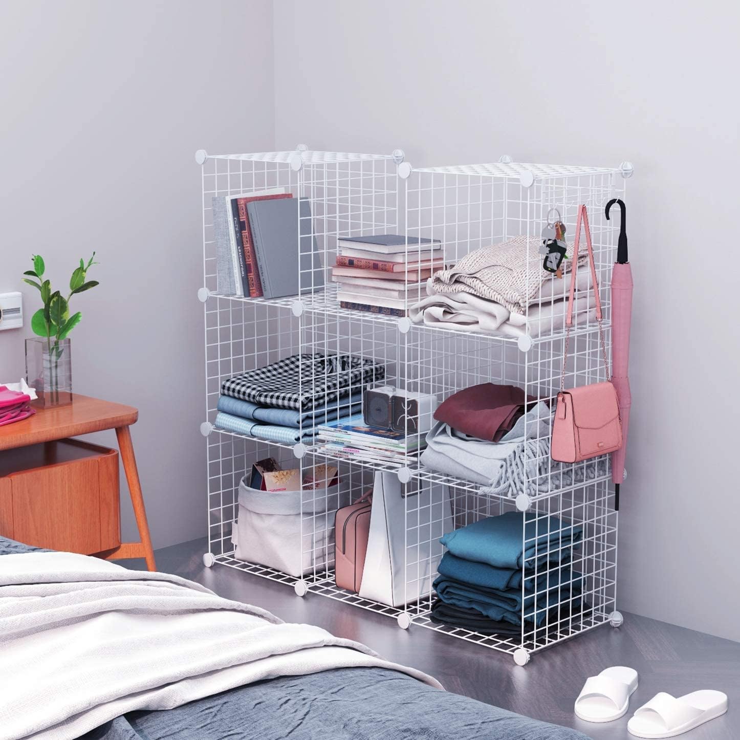 Thumbnail 4 de C&AHOME TWJ3008A 8-Cube Metal Wire Storage Organizer, White