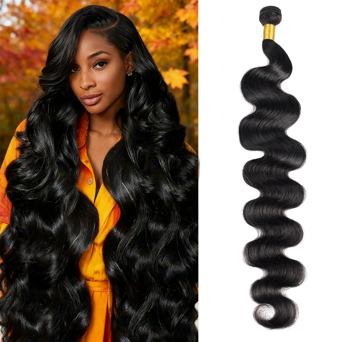 Thumbnail 6 de 12A Human Hair Bundles (22/24/26/28 Inch) Body Wave Brazilian Virgin Quick Weave – Natural Black