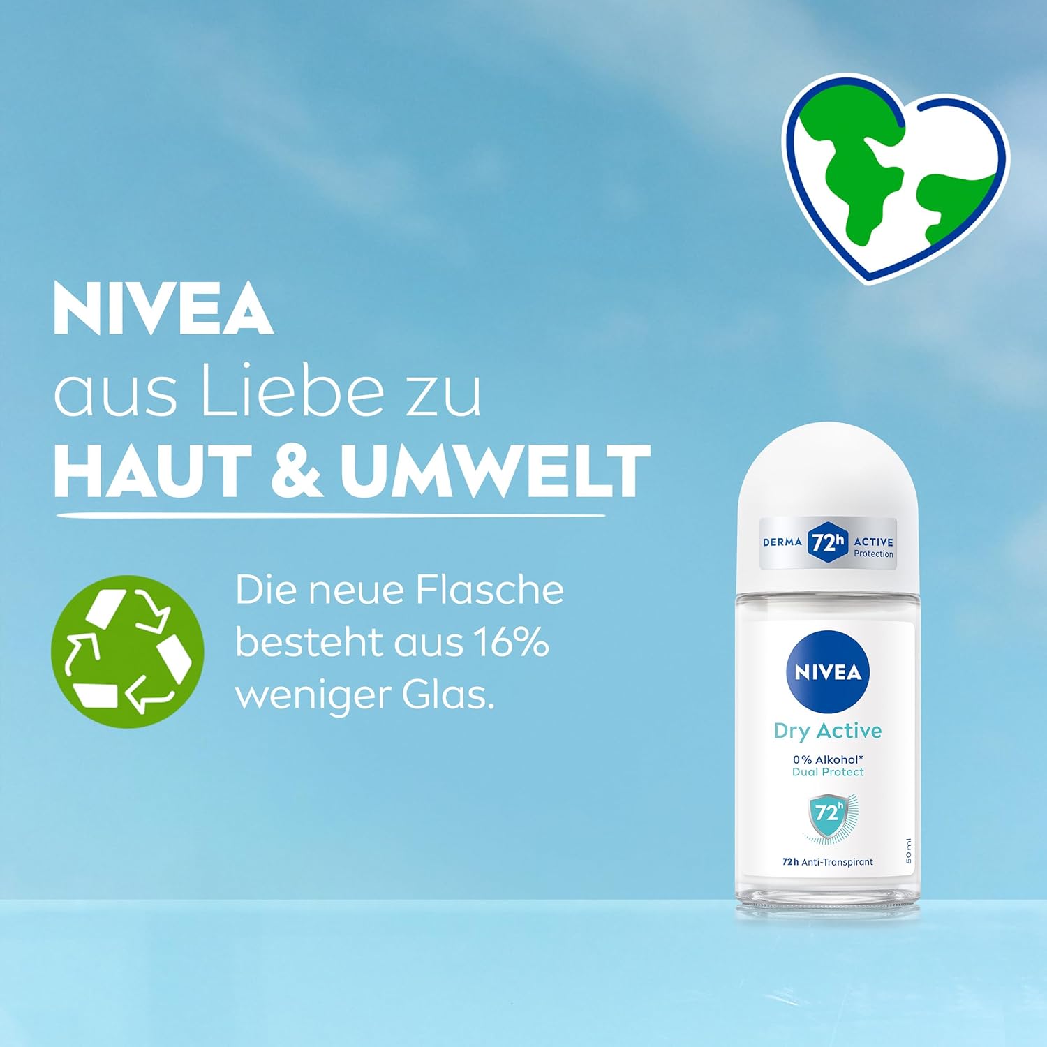 Thumbnail 6 de NIVEA Dry Active Deo Roll-On - 72h Schutz, Antitranspirant mit Dual Protect Formel (50 ml)