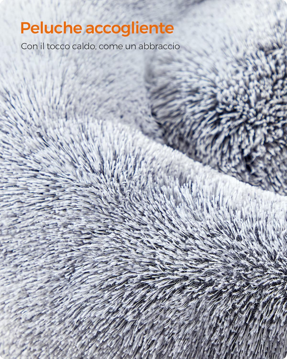 Thumbnail 3 de Feandrea Cuccia a ciambella interna per cani e gatti, diametro 60 cm, grigio ombré PGW038G01